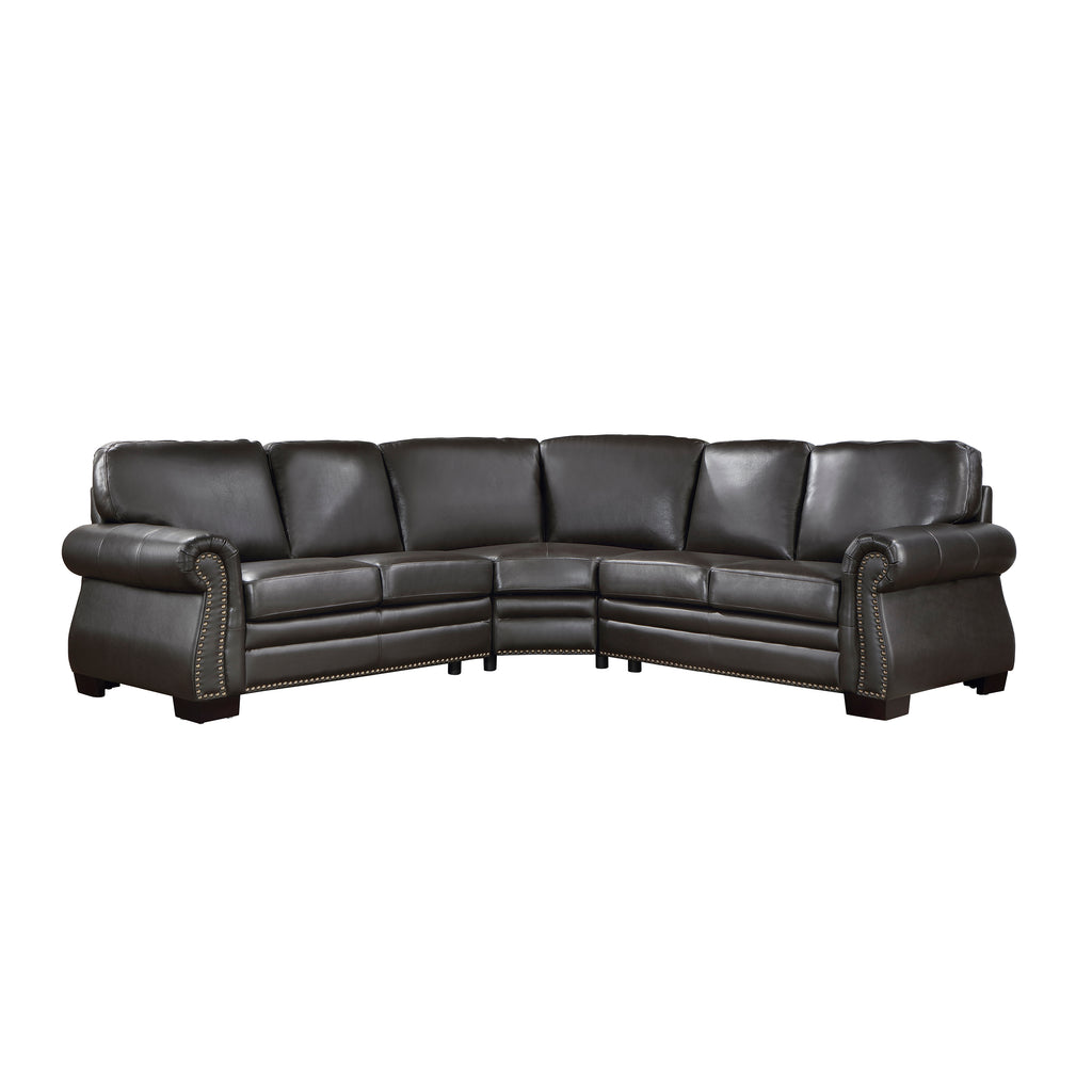 3-Piece Leather Match Sectional Sofa