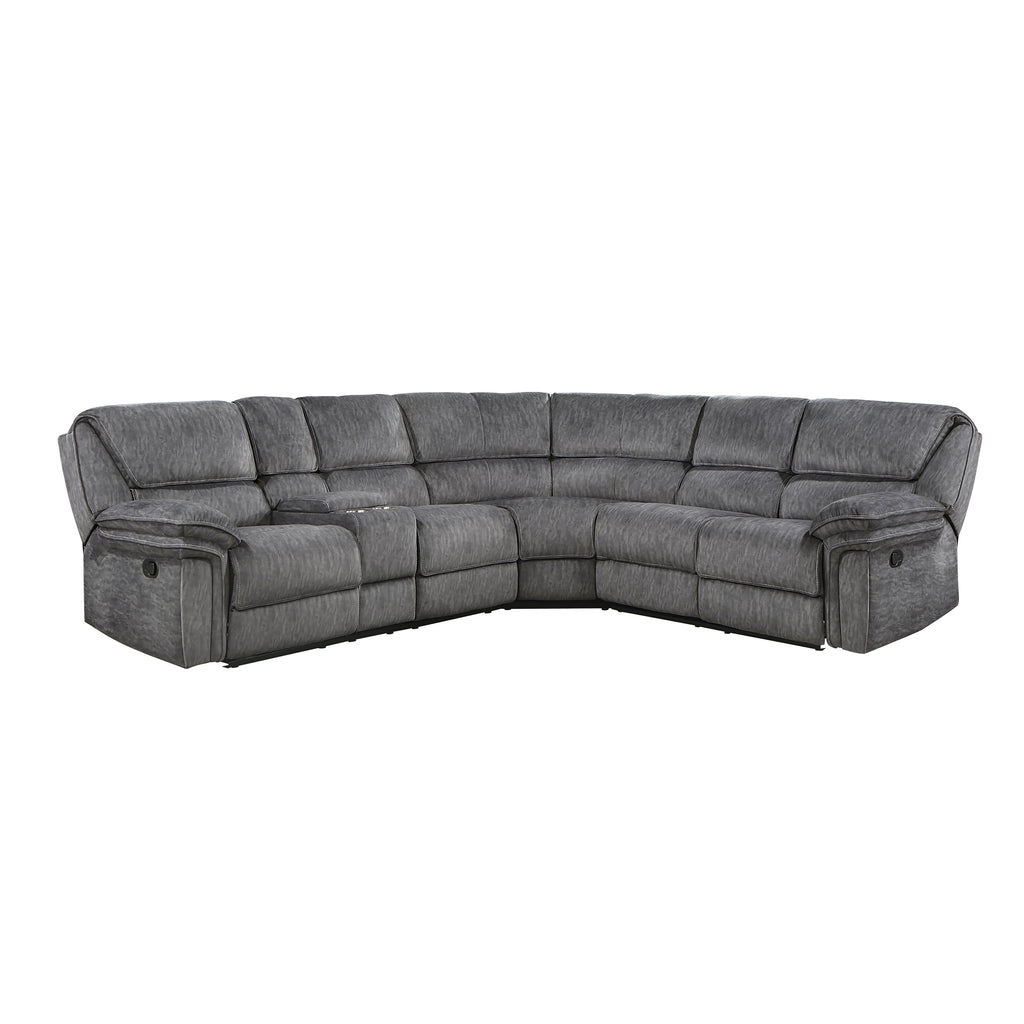 3-Piece Microfiber Manual Reclining Sectional Sofa