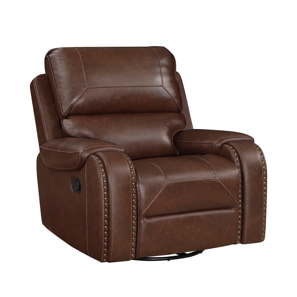 Breathable Faux Leather Swivel Glider Reclining Chair