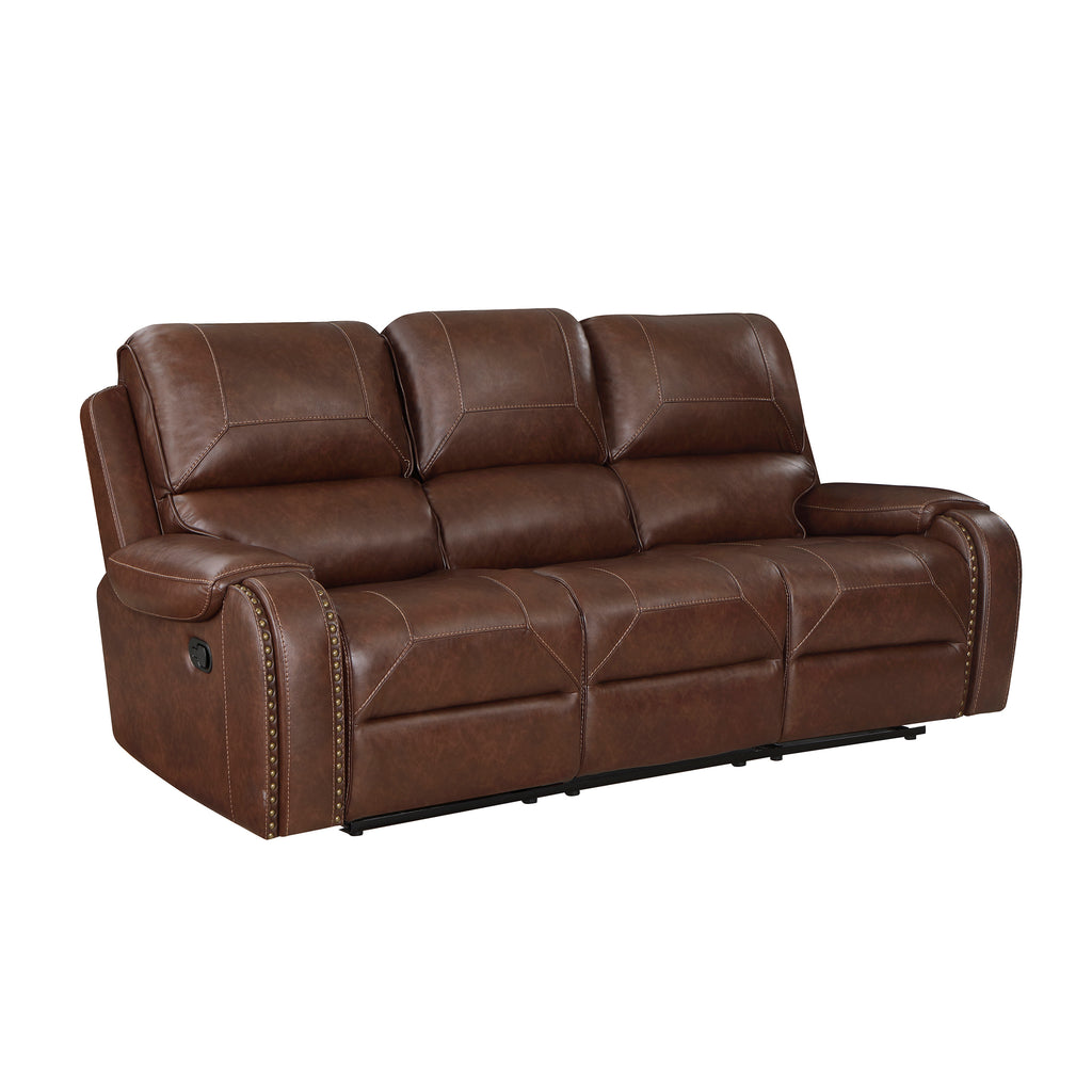 Breathable Faux Leather Double Reclining Sofa