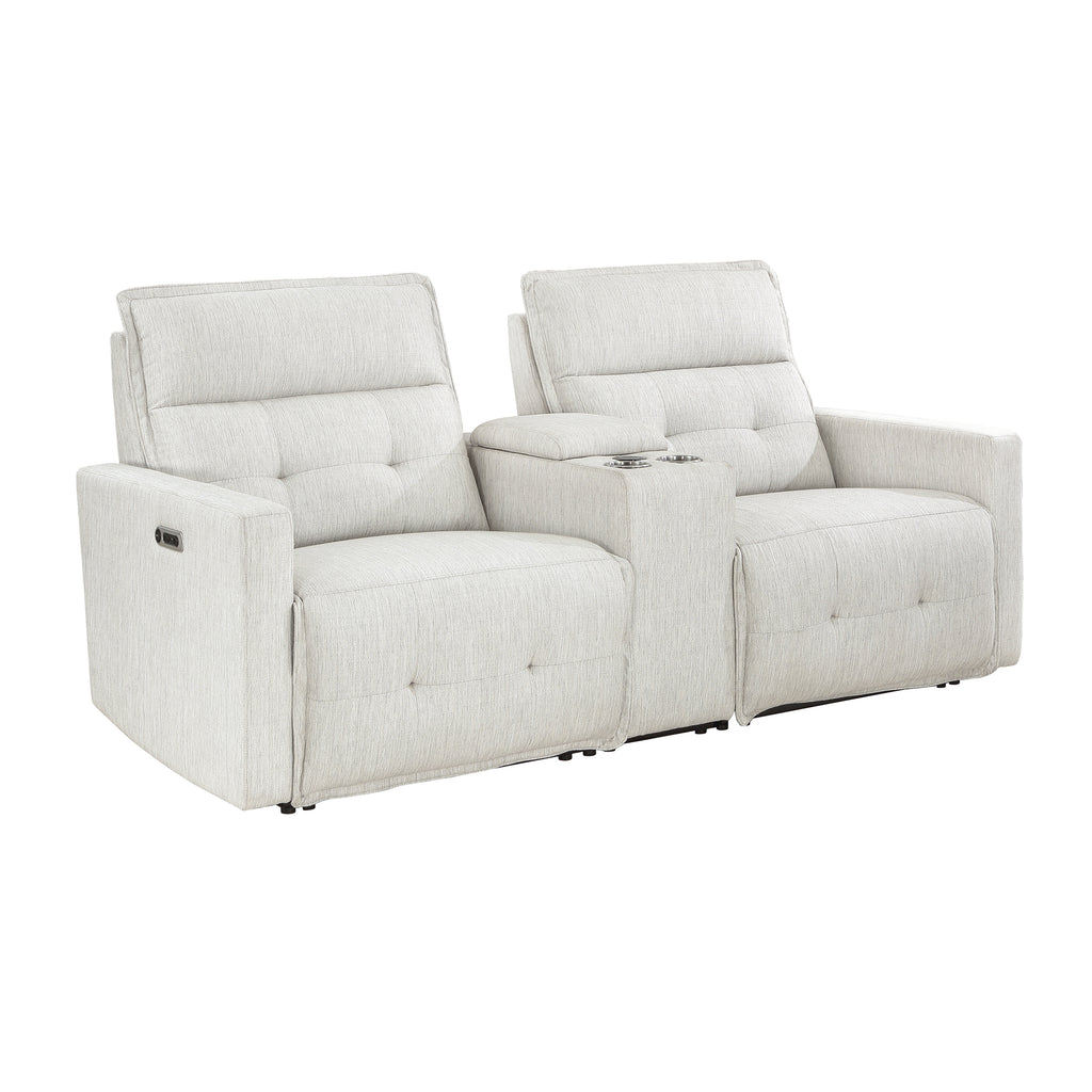 Wall-Hugger Power Double Reclining Loveseat with Center Console