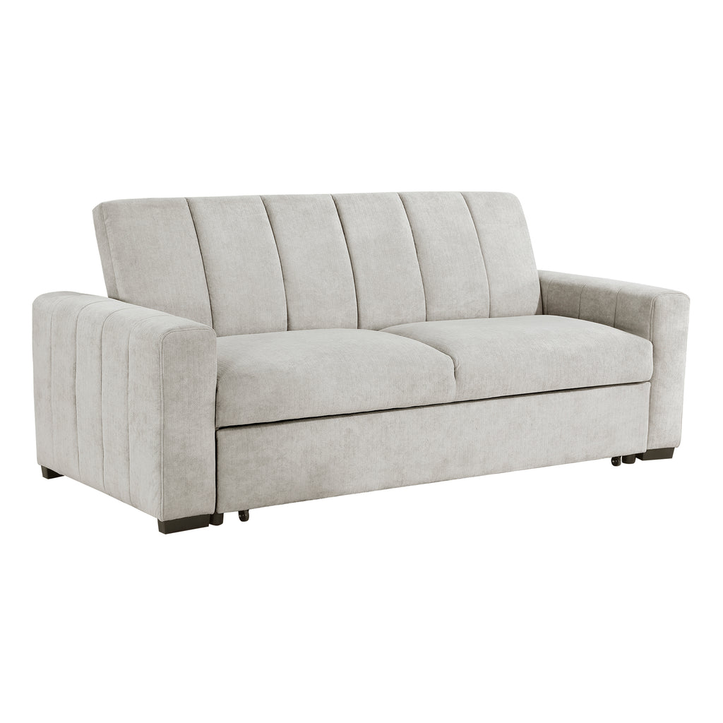 Textured Fabric Convertible Sofa with Pull-out Bed