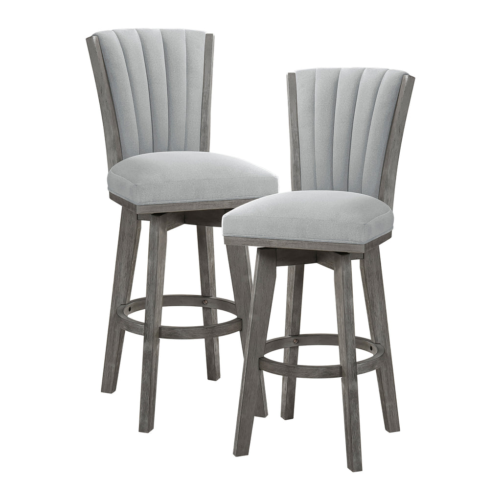 Velvet Swivel Pub Height Chair, Set of 2