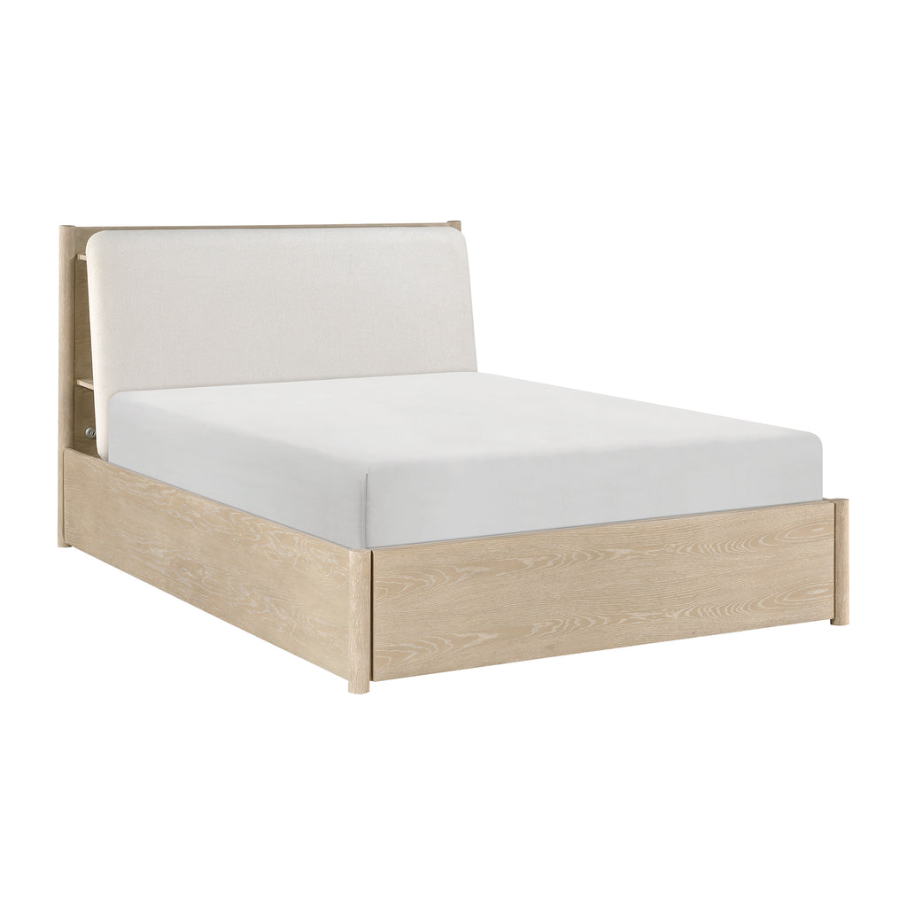 Platform Bed with Footboard Storage, Cal King