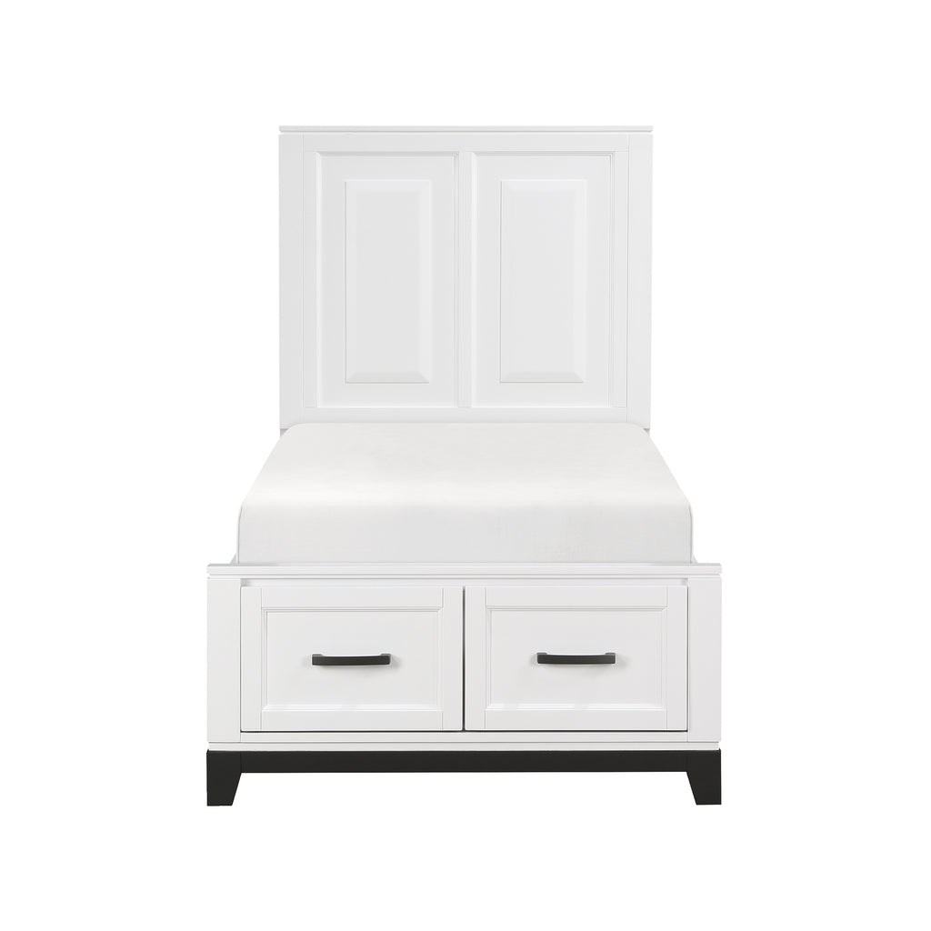 Platform Bed with Footboard Storage, Twin
