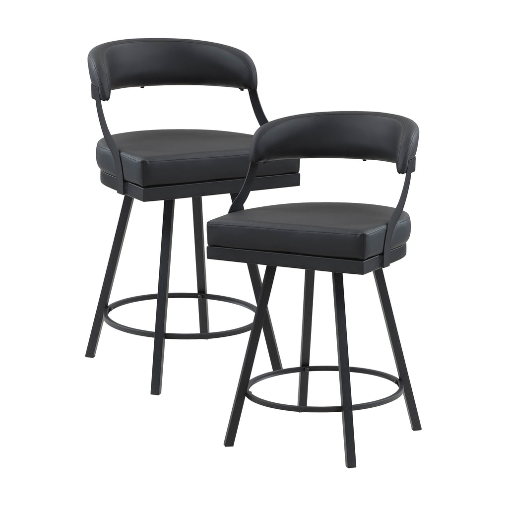 Faux Leather Swivel Counter Height Chair