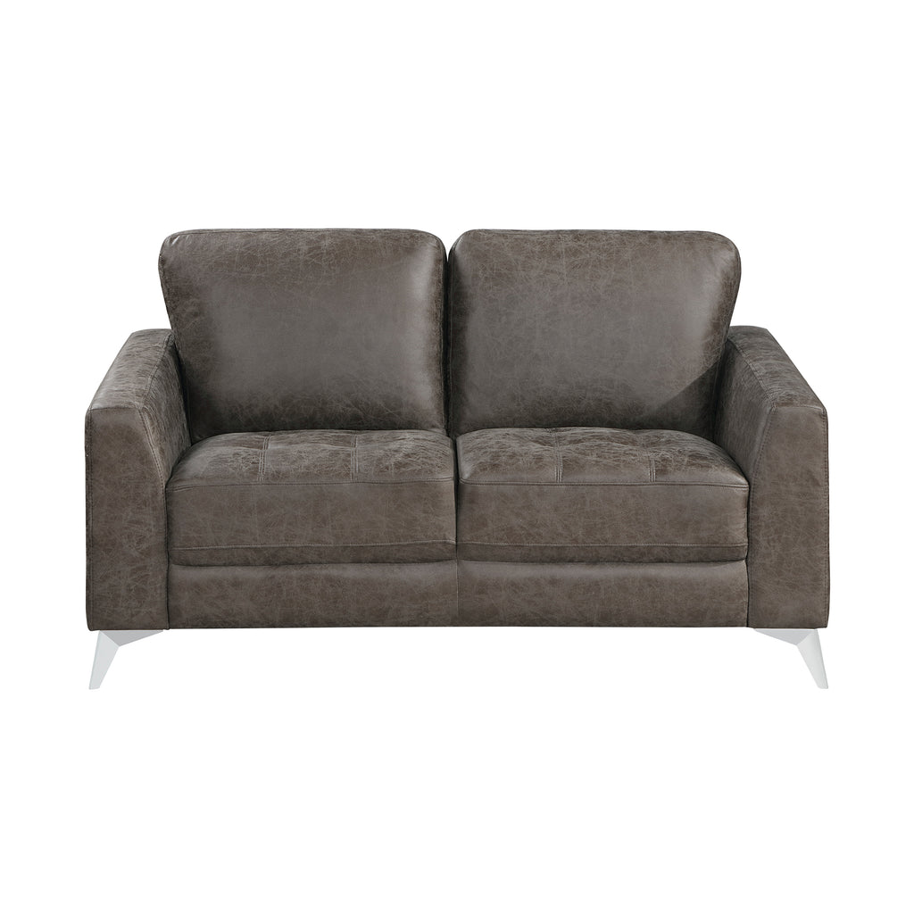 Polished Microfiber Living Room Loveseat
