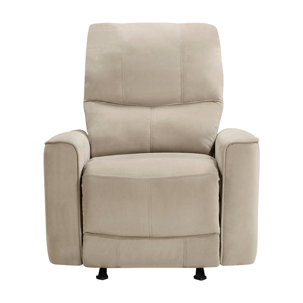 Velvet Fabric Power Rocker Reclining Chair