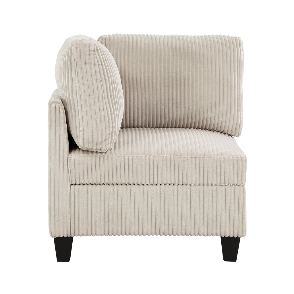 Corduroy Fabric Corner Seat with Storage