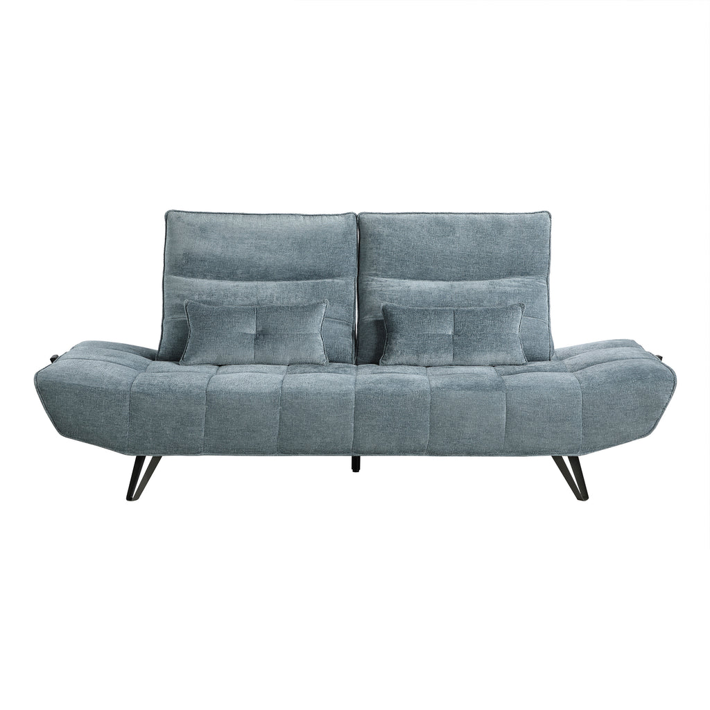 Chenille Fabric Sofa with Adjustable Headrests