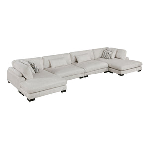 Textured Microfiber 4-Piece Modular Sectional with Two Chaise