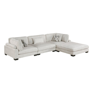 Textured Microfiber 4-Piece Modular Sectional with Ottoman