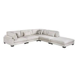 Textured Microfiber 5-Piece Modular Sectional with Ottoman