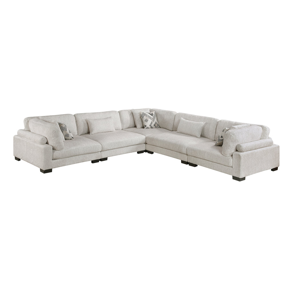 Textured Microfiber 5-Piece Modular Sectional