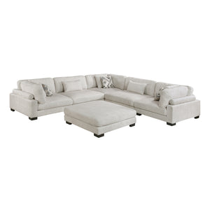 Textured Microfiber 6-Piece Modular Sectional with Ottoman