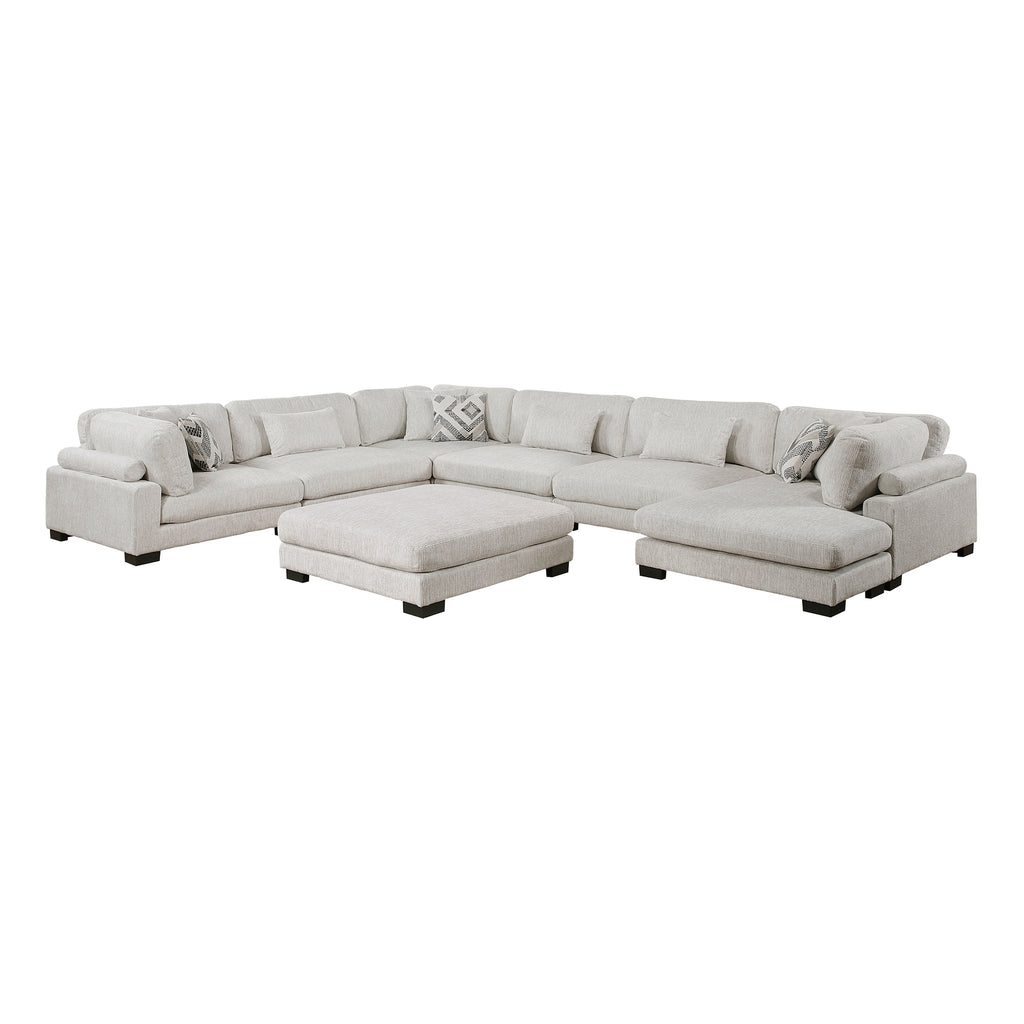 Textured Microfiber 7-Piece Modular Sectional with Ottoman