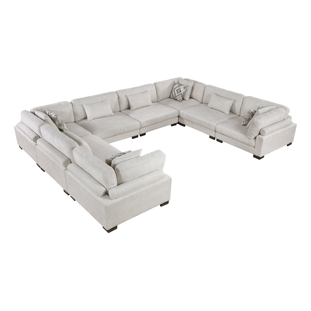 Textured Microfiber 8-Piece Modular Sectional