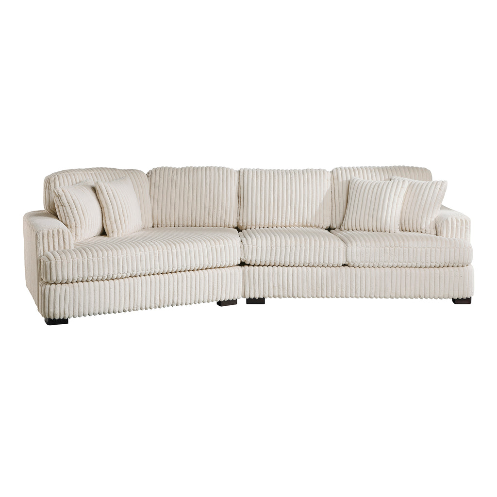 Corduroy 2-Piece Sectional with Left Cuddler