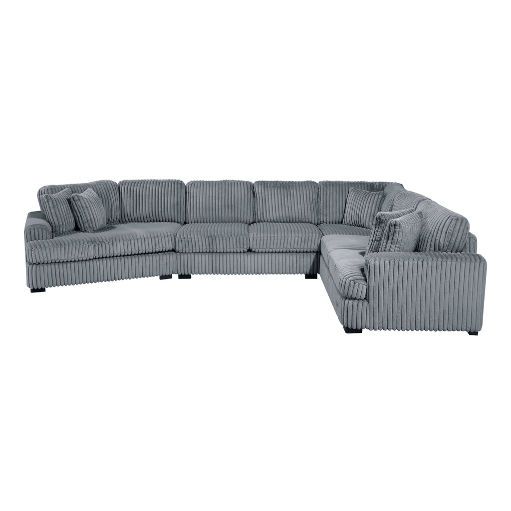 Corduroy 4-Piece Sectional with Left Cuddler