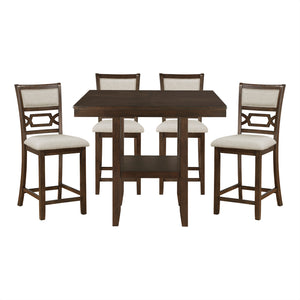 Textured Fabric 5-Piece Pack Counter Height Dining Set