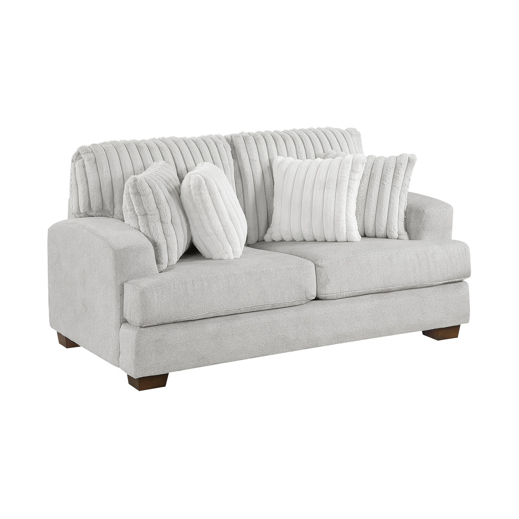 Textured Microfiber and Corduroy Loveseat