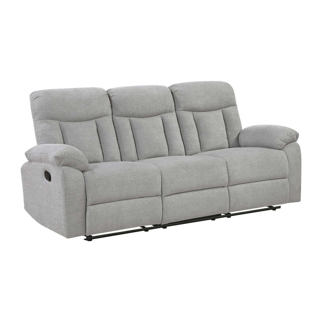 Chenille Fabric Manual Double Reclining Sofa