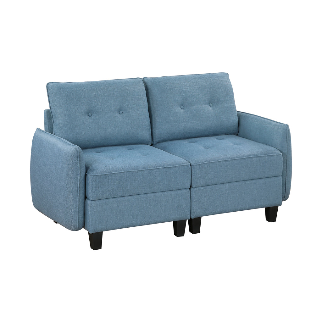 Textured Fabric Living Room Loveseat