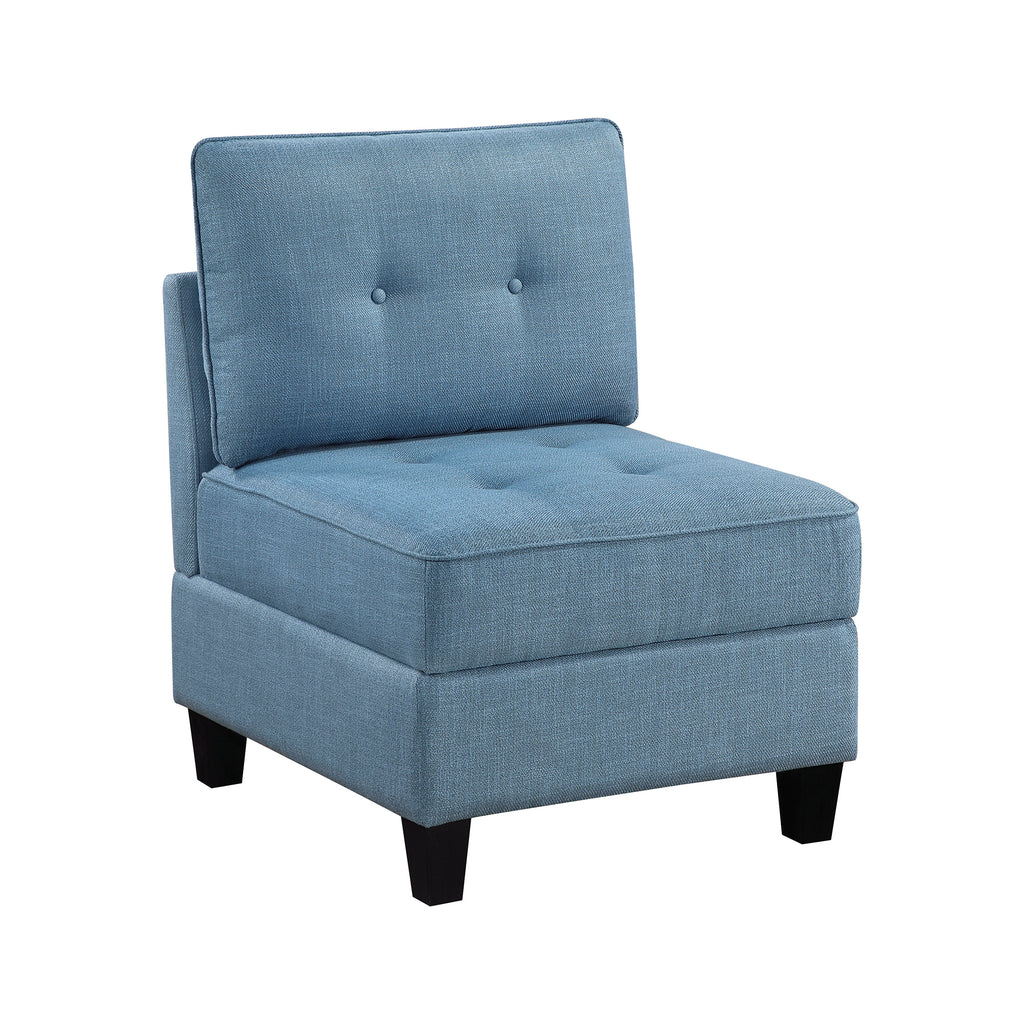 Textured Fabric Armless Chair with Storage