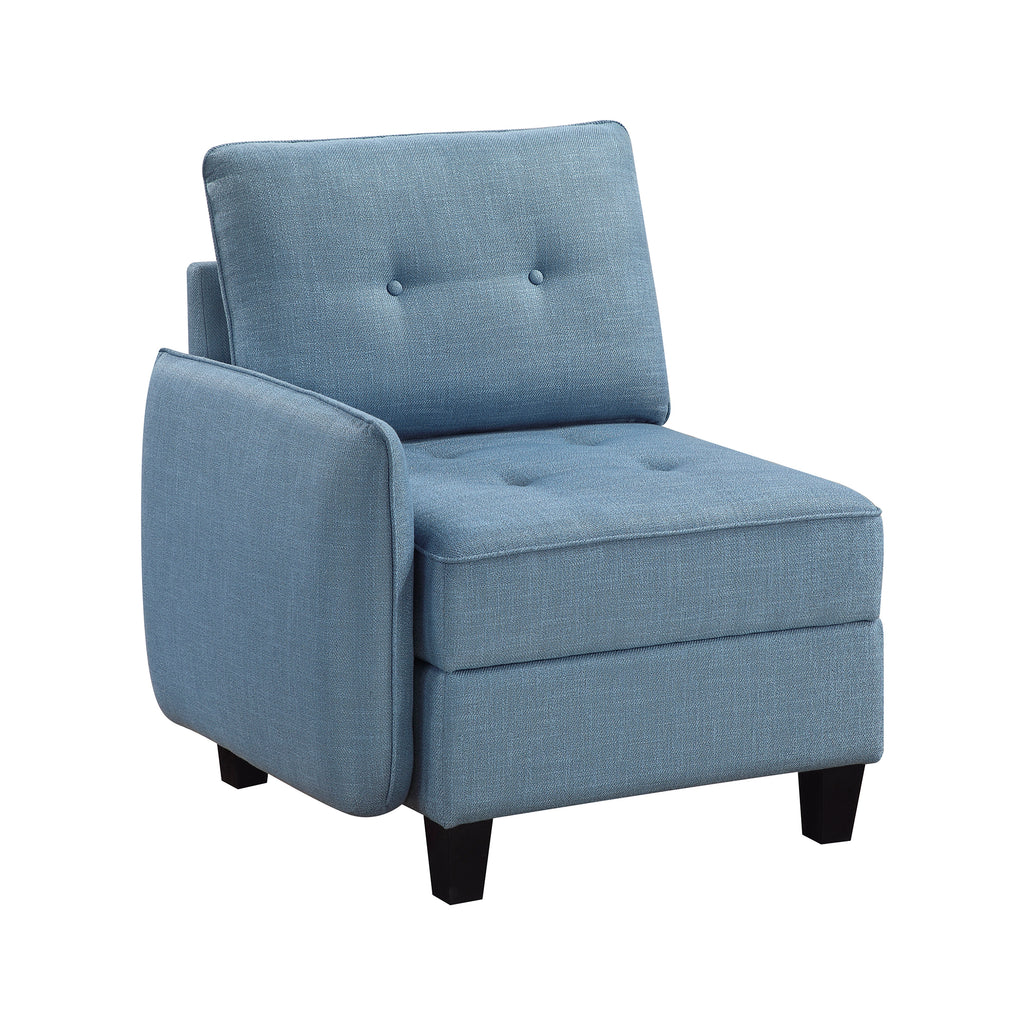 Textured Fabric Chair with One Arm and Storage