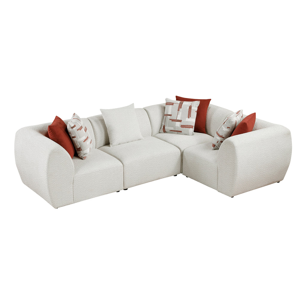 Chenille Fabric 4-Piece Modular Sectional