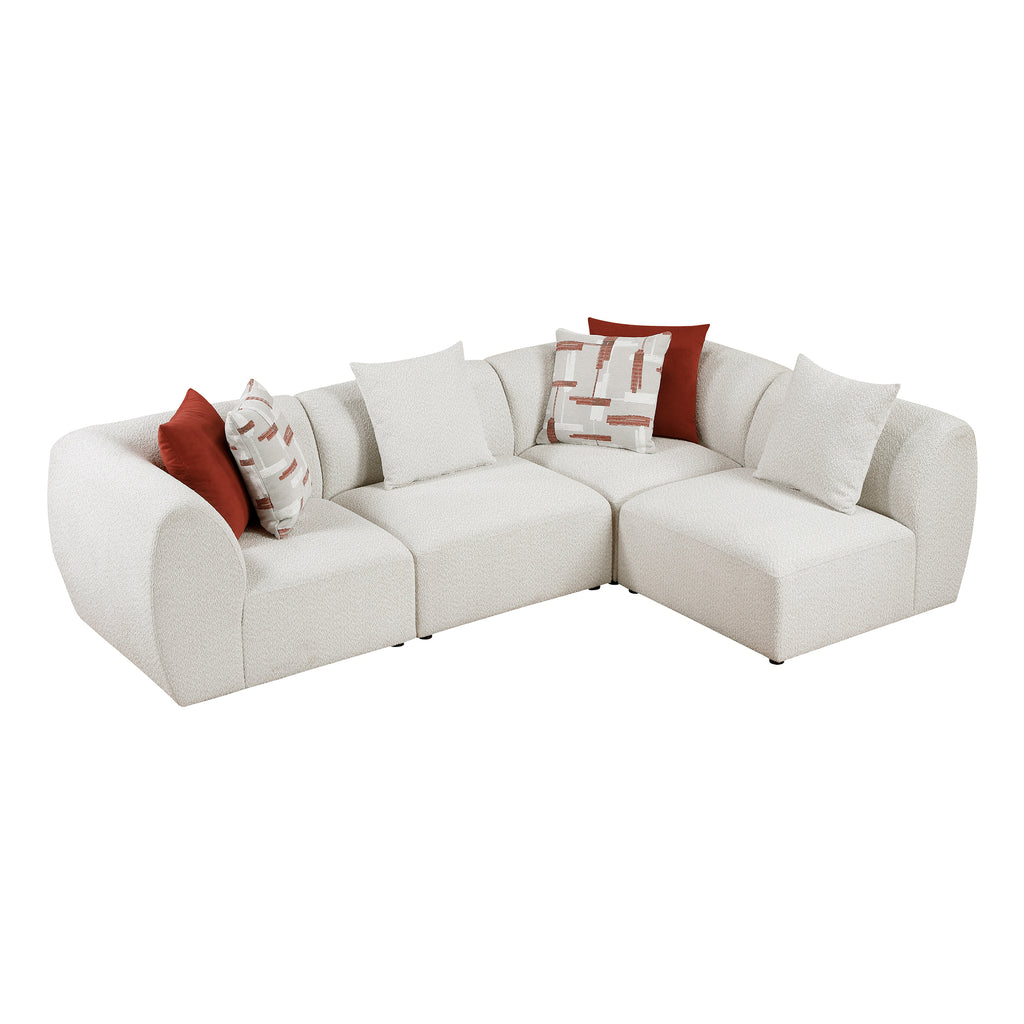 Chenille Fabric 4-Piece Modular Sectional