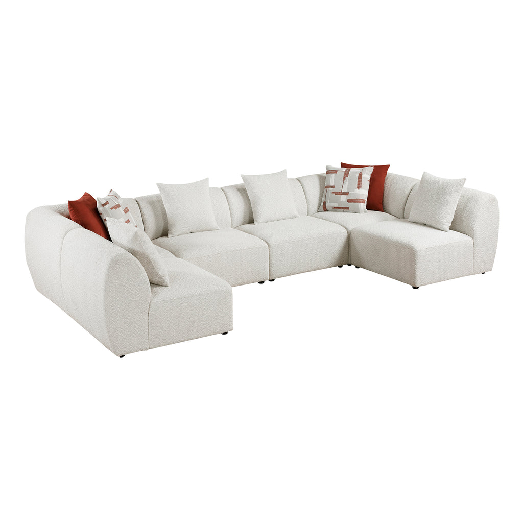Chenille Fabric 6-Piece Modular Sectional