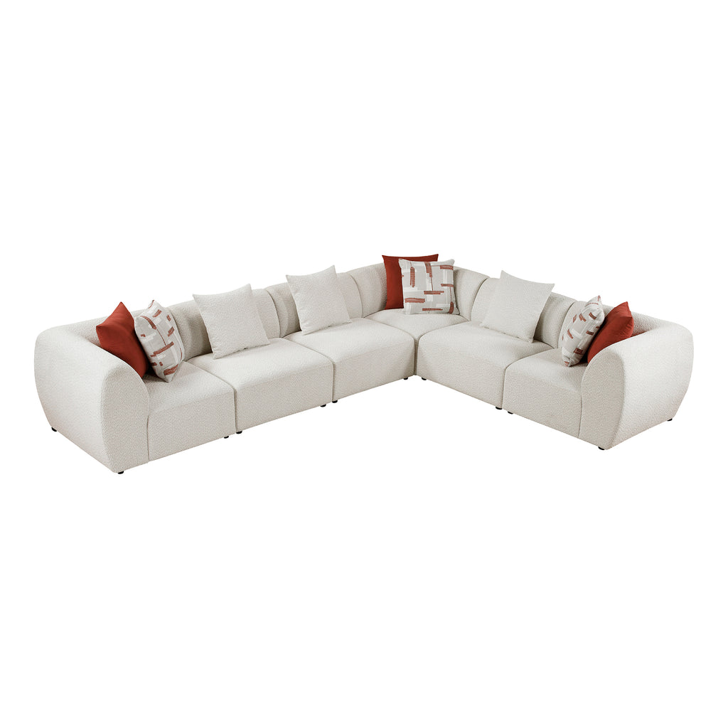 Chenille Fabric 6-Piece Modular Sectional