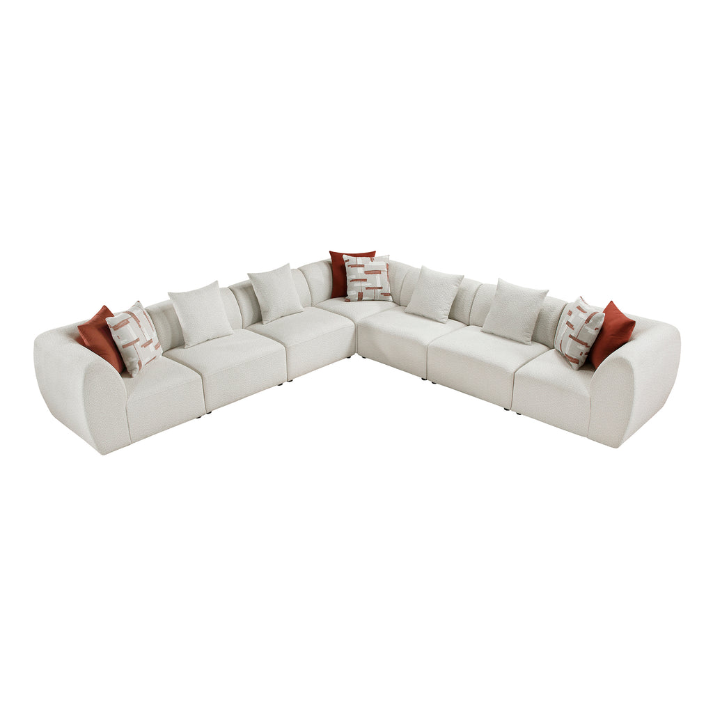 Chenille Fabric 7-Piece Modular Sectional