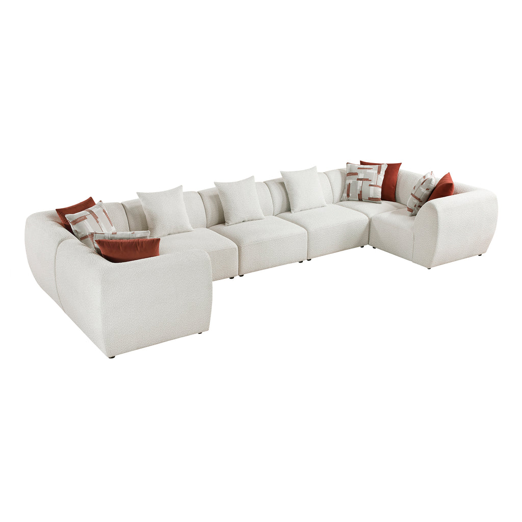 Chenille Fabric 7-Piece Modular Sectional