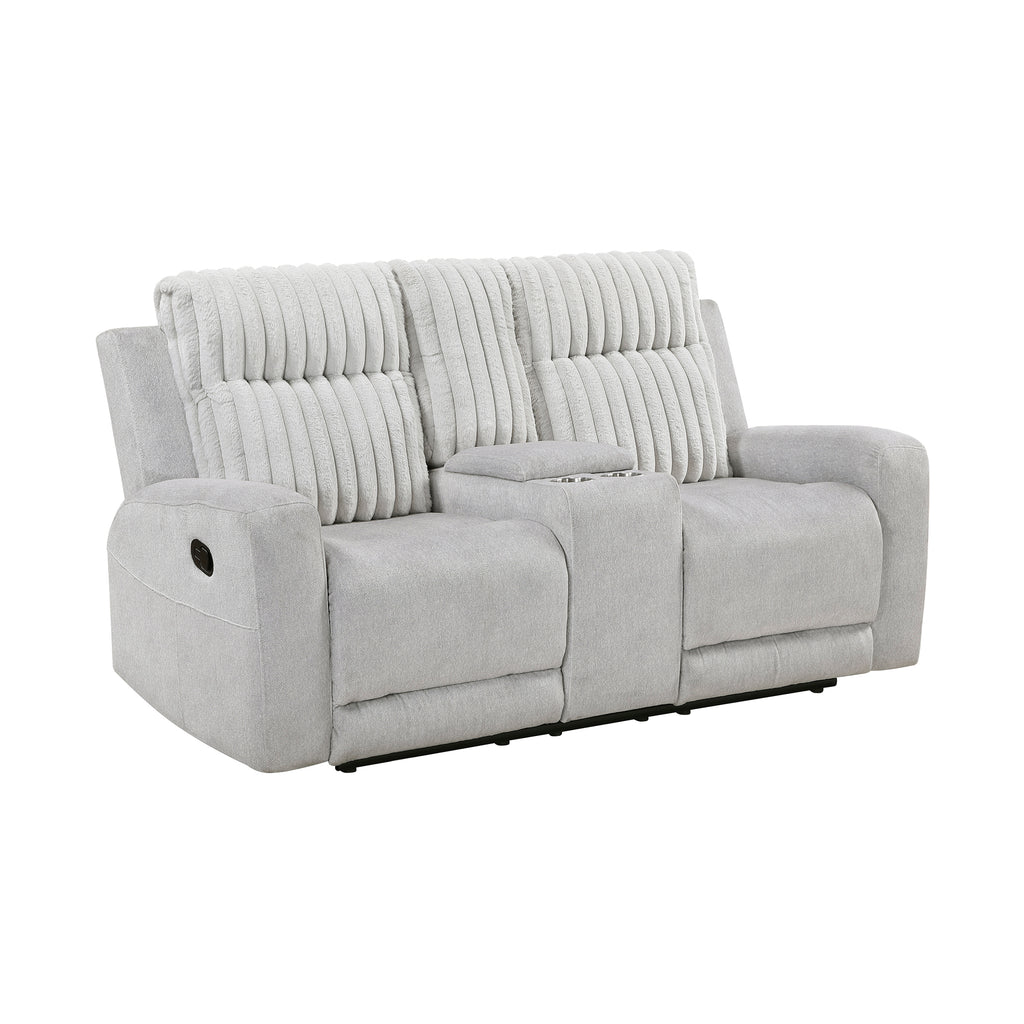 Textured Microfiber and Corduroy Manual Double Reclining Loveseat