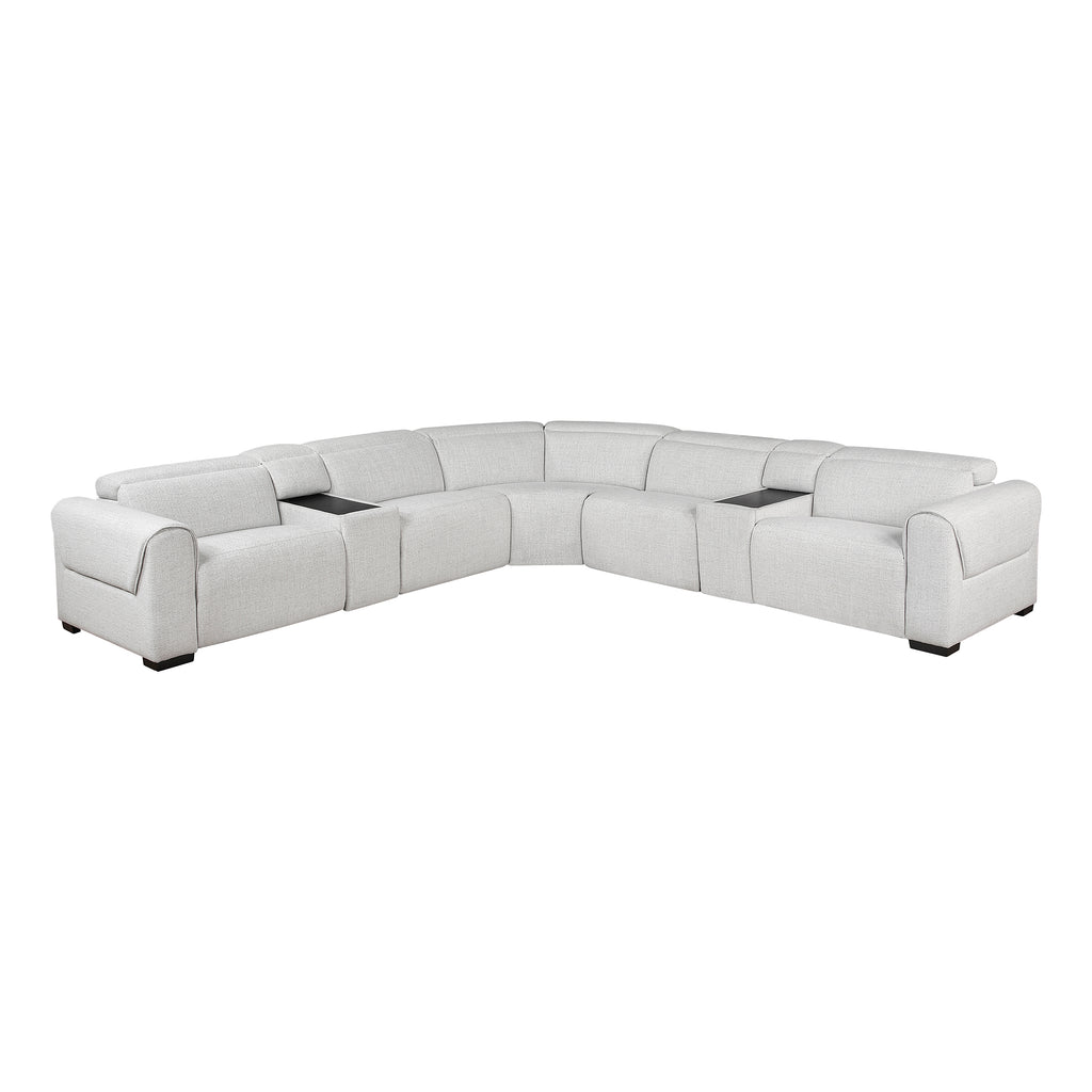 Chenille Fabric 7-Piece Modular Power Reclining Sectional