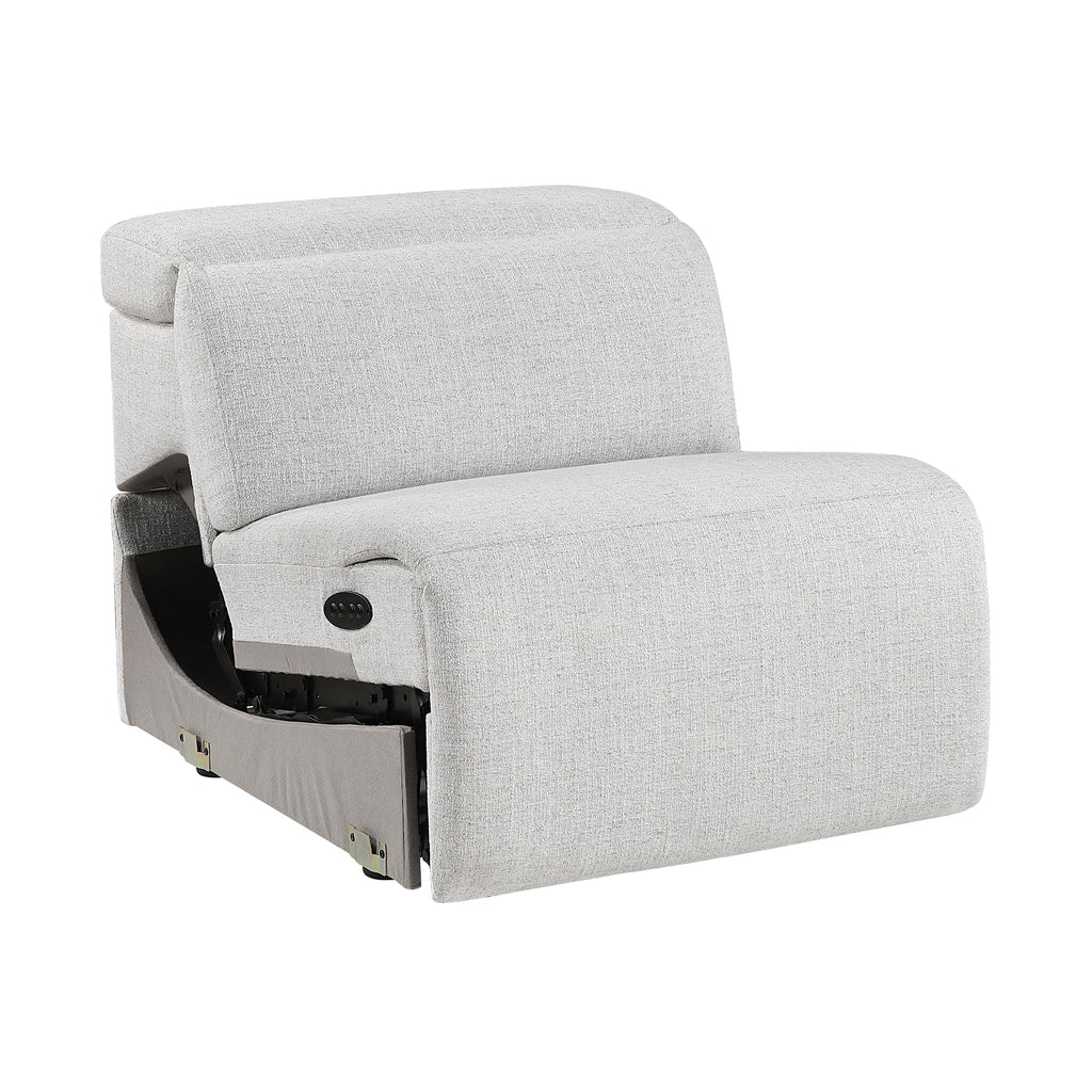 Chenille Fabric Power Armless Reclining Chair with Power Headrest