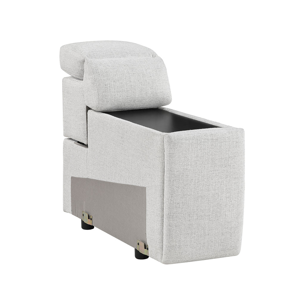 Chenille Fabric Console with Two Cup Holders