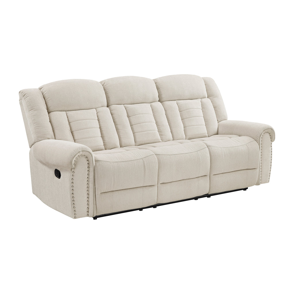 Chenille Fabric Double Reclining Sofa