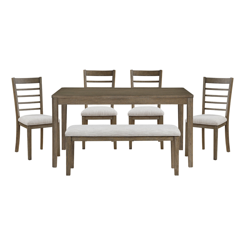 Textured Fabric 6-Piece Dining Set