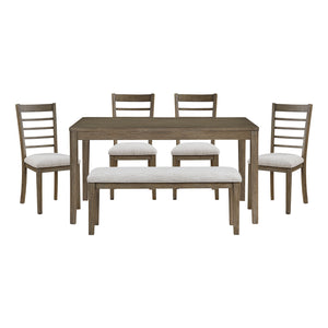 Textured Fabric 6-Piece Dining Set