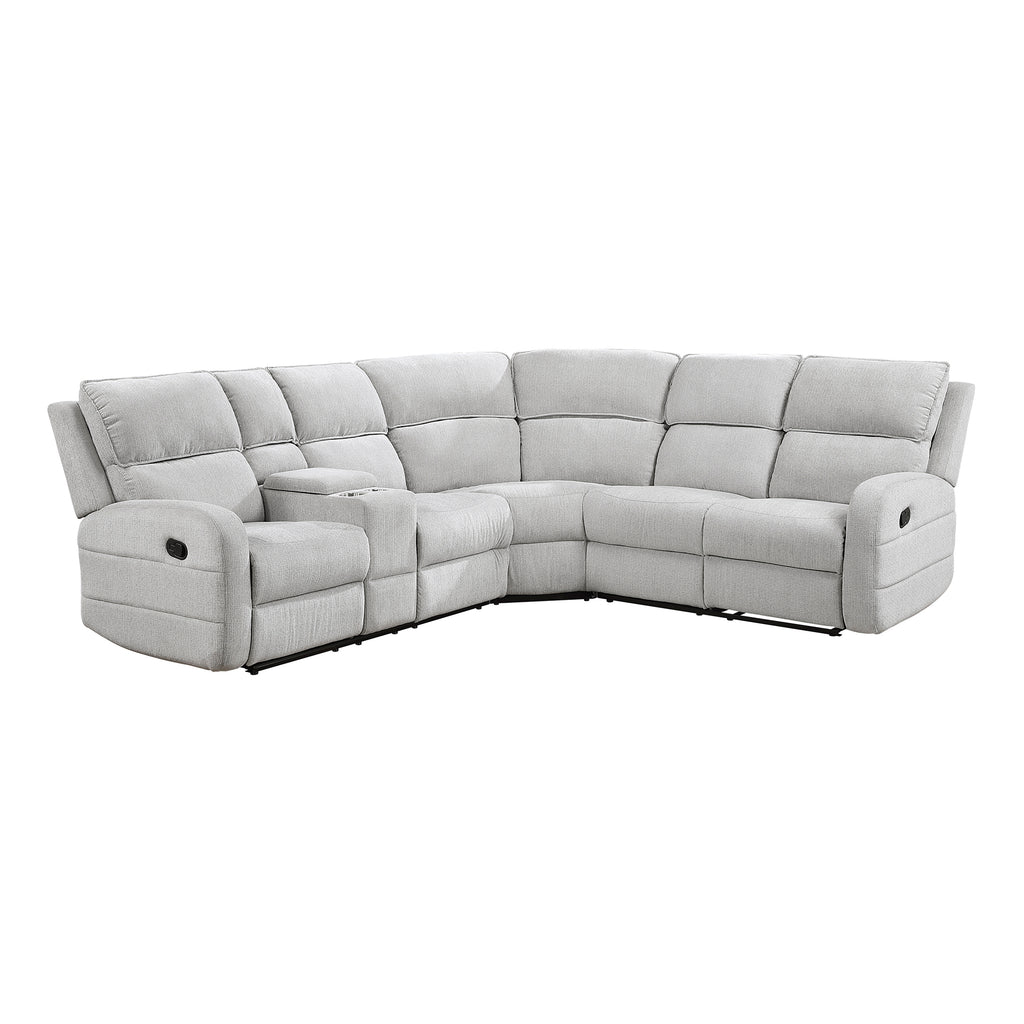Chenille Fabric 3-Piece Reclining Sectional with Left Console