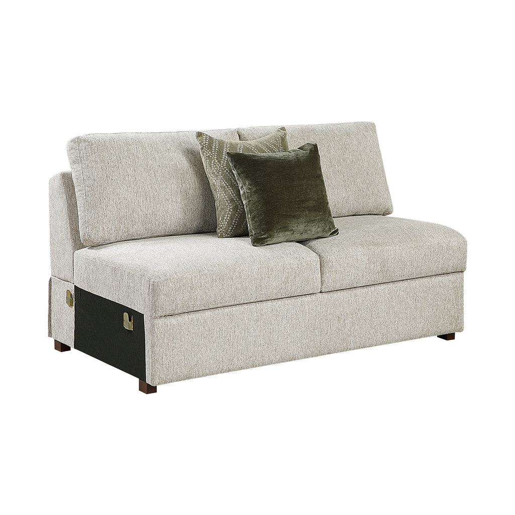 Textured Microfiber Armless 2-Seater