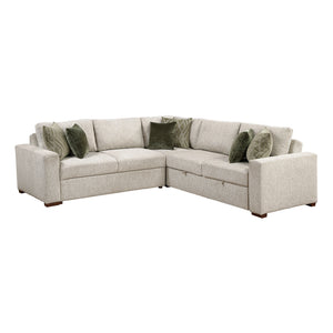 Textured Microfiber 3-Piece Sectional with Pull-out Bed