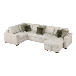 Textured Microfiber 4-Piece Sectional with Reversible Chaise