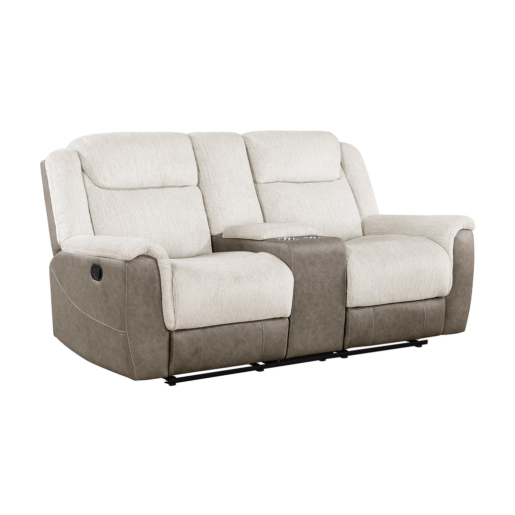 Chenille Fabric Double Reclining Loveseat