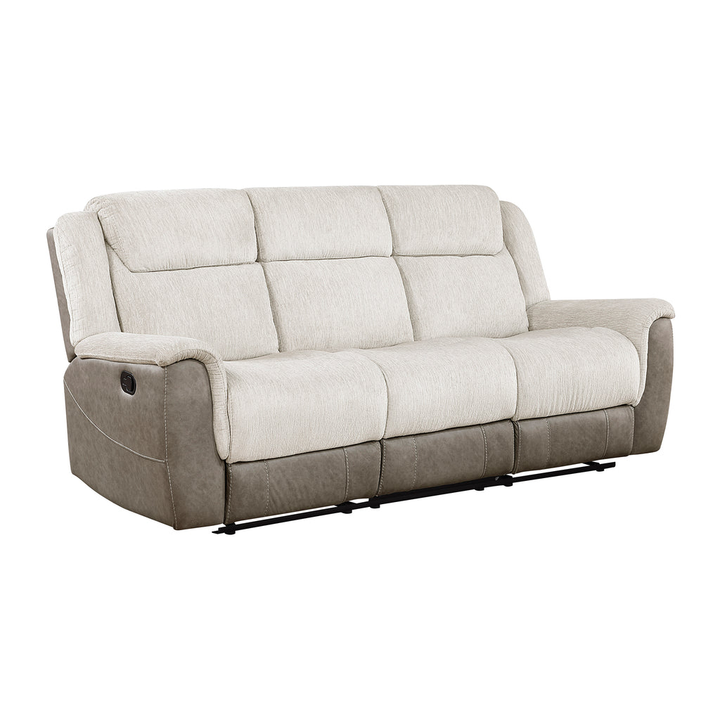 Chenille Fabric Double Reclining Sofa