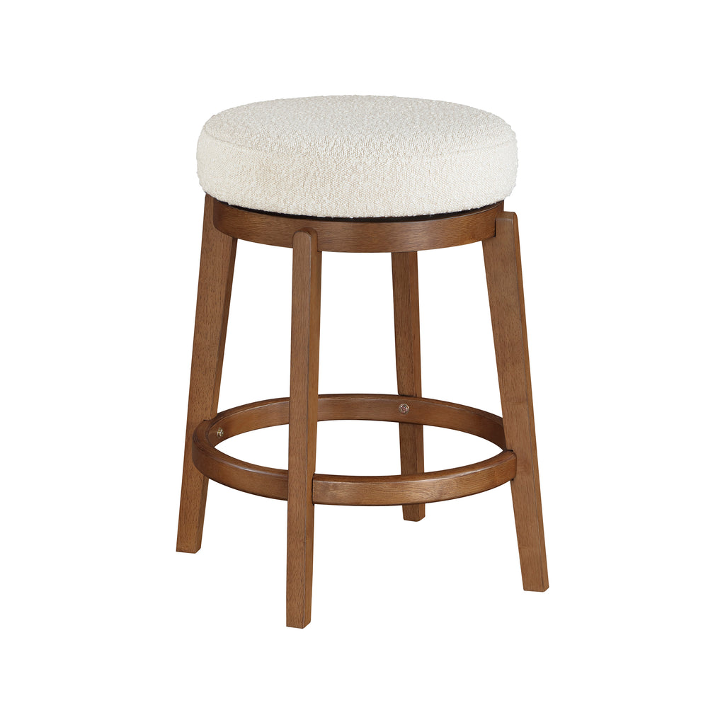 Boucle Fabric Swivel Counter Height Stool