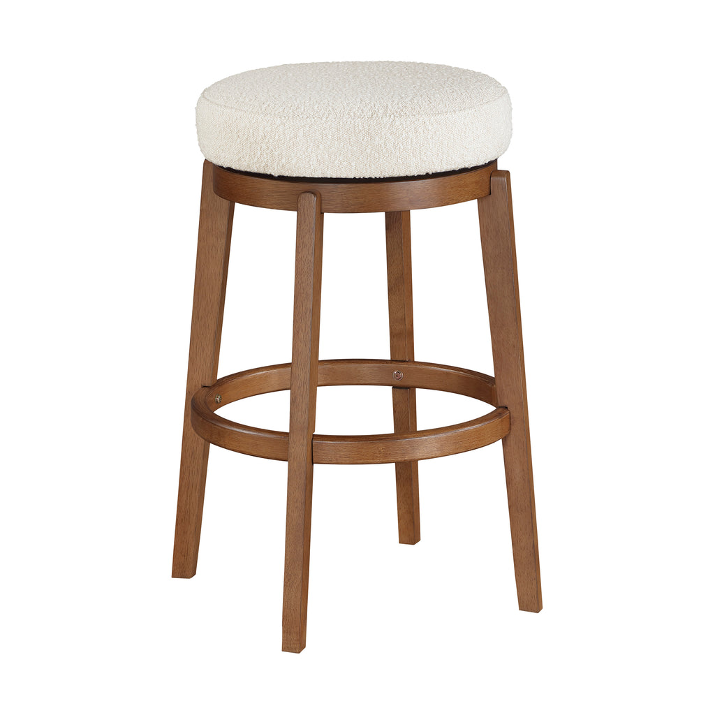 Boucle Fabric Swivel Pub Height Stool